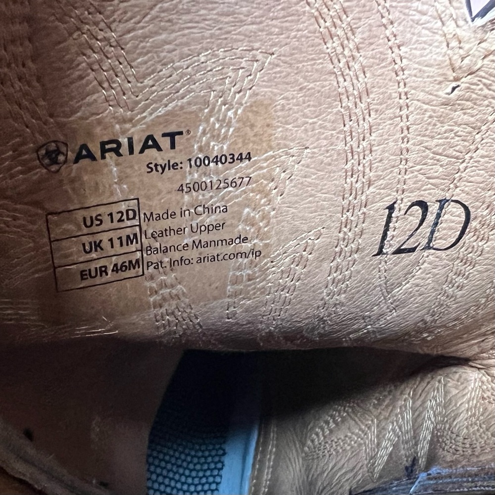Ariat Men’s Night Life Ultra Ostrich Western Square Toe Boots Antique Tabac, 12 - Picture 10 of 11